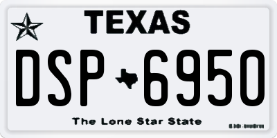 TX license plate DSP6950