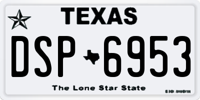 TX license plate DSP6953