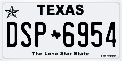 TX license plate DSP6954
