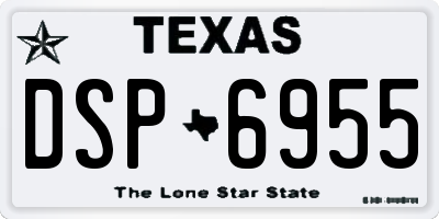 TX license plate DSP6955