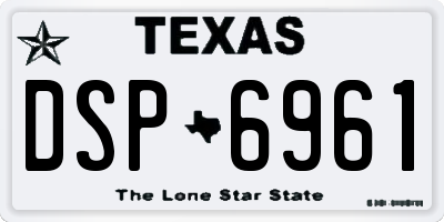 TX license plate DSP6961