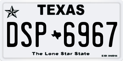 TX license plate DSP6967