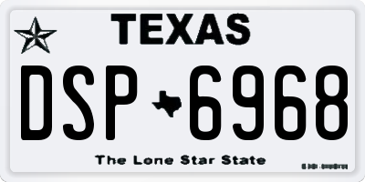 TX license plate DSP6968