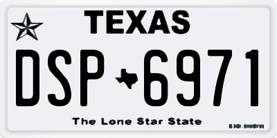 TX license plate DSP6971