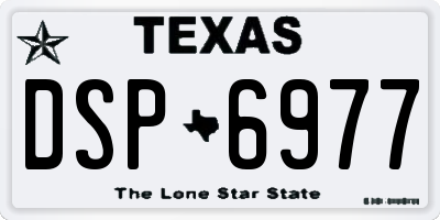 TX license plate DSP6977