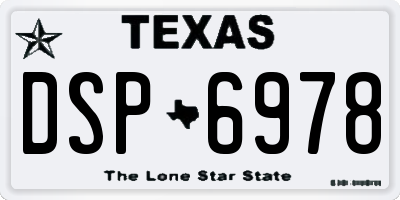 TX license plate DSP6978