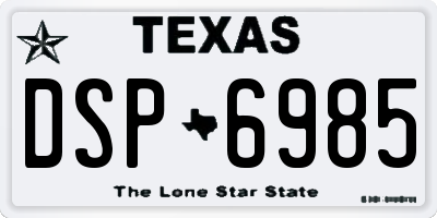 TX license plate DSP6985