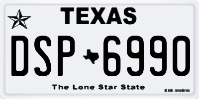 TX license plate DSP6990