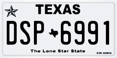 TX license plate DSP6991