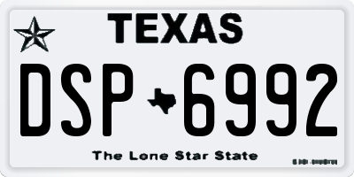 TX license plate DSP6992