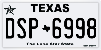 TX license plate DSP6998