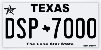 TX license plate DSP7000