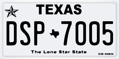 TX license plate DSP7005