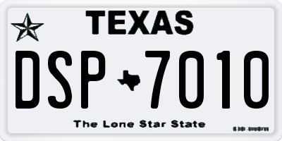 TX license plate DSP7010