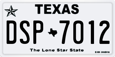 TX license plate DSP7012