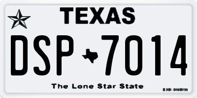 TX license plate DSP7014