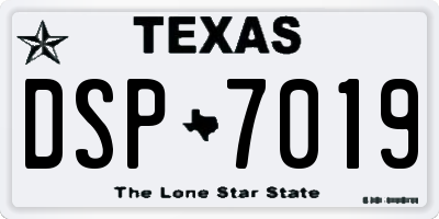 TX license plate DSP7019
