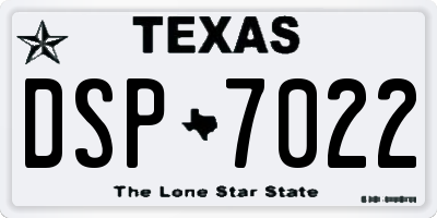 TX license plate DSP7022