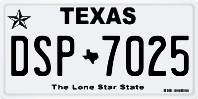 TX license plate DSP7025