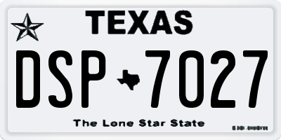 TX license plate DSP7027