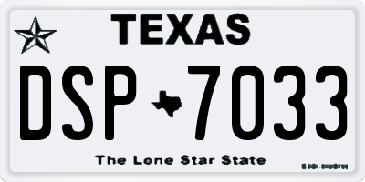 TX license plate DSP7033