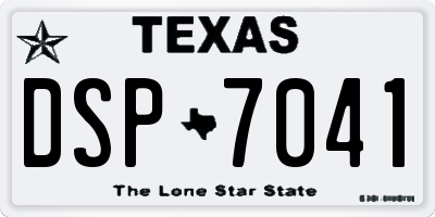 TX license plate DSP7041