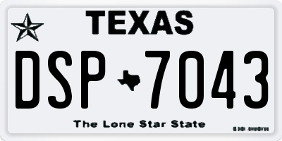 TX license plate DSP7043