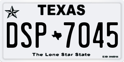TX license plate DSP7045