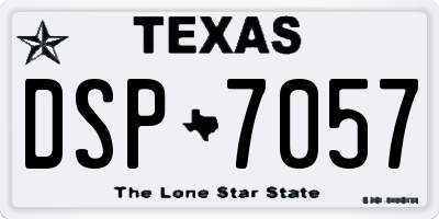 TX license plate DSP7057
