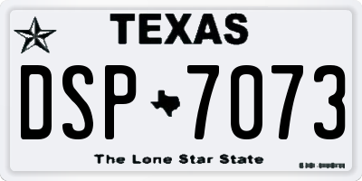 TX license plate DSP7073
