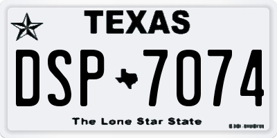 TX license plate DSP7074