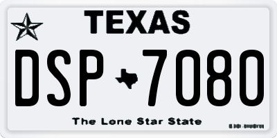 TX license plate DSP7080