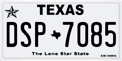 TX license plate DSP7085