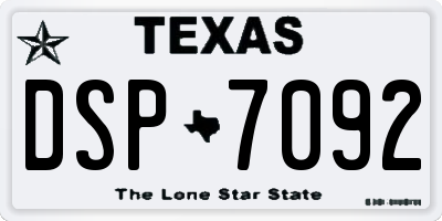 TX license plate DSP7092