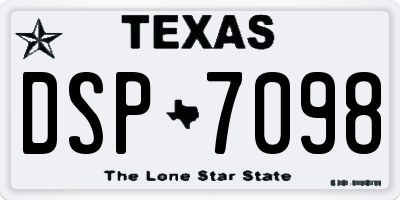 TX license plate DSP7098