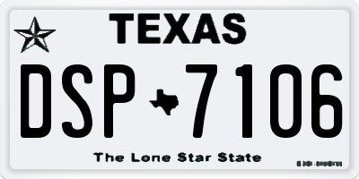 TX license plate DSP7106