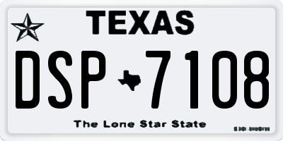 TX license plate DSP7108