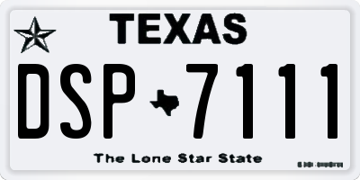 TX license plate DSP7111