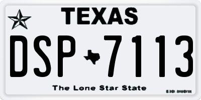 TX license plate DSP7113