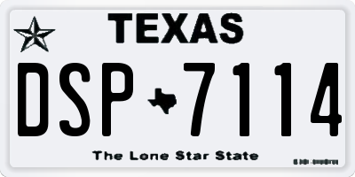 TX license plate DSP7114