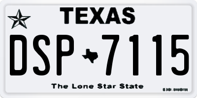 TX license plate DSP7115