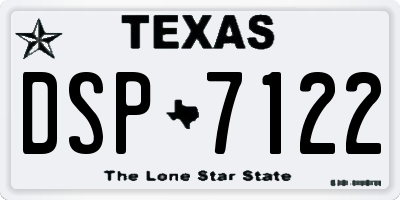 TX license plate DSP7122