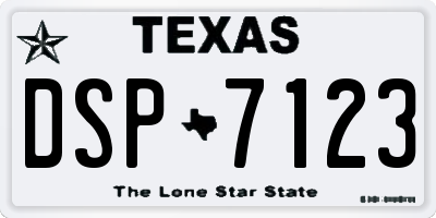 TX license plate DSP7123