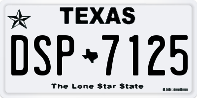 TX license plate DSP7125