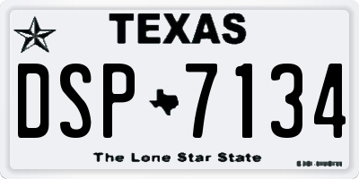 TX license plate DSP7134