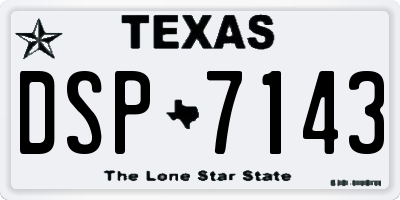 TX license plate DSP7143