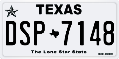 TX license plate DSP7148