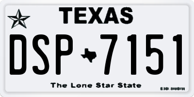 TX license plate DSP7151