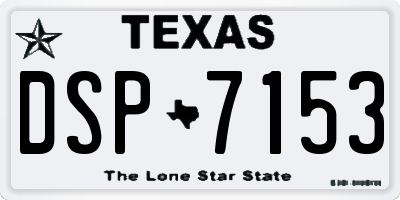 TX license plate DSP7153