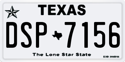 TX license plate DSP7156